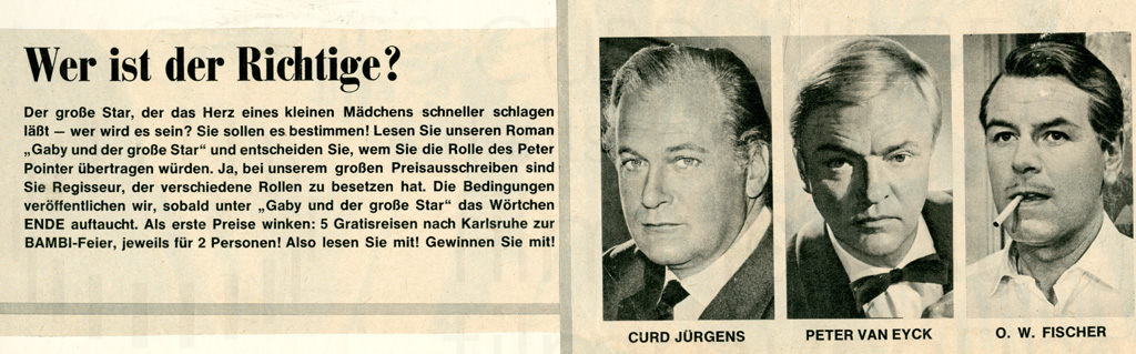 BUNTE-Preisausschreiben, 1962