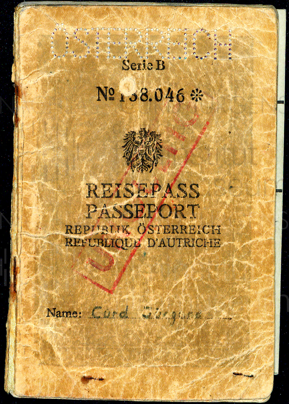 Österreichischer Reisepass, 1954-1959