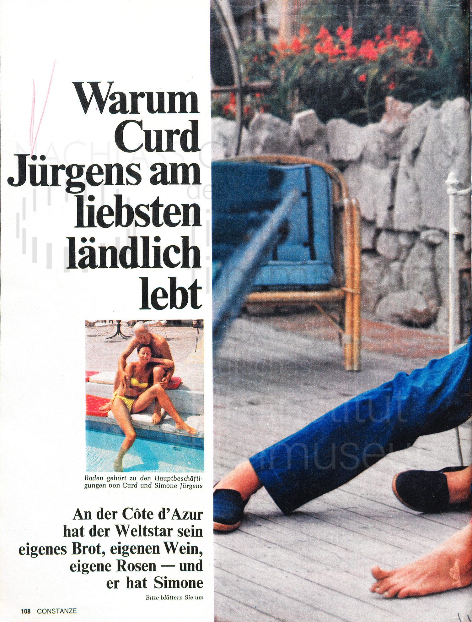Constanze: "Warum Curd Jürgens am liebsten ländlich lebt", 1969