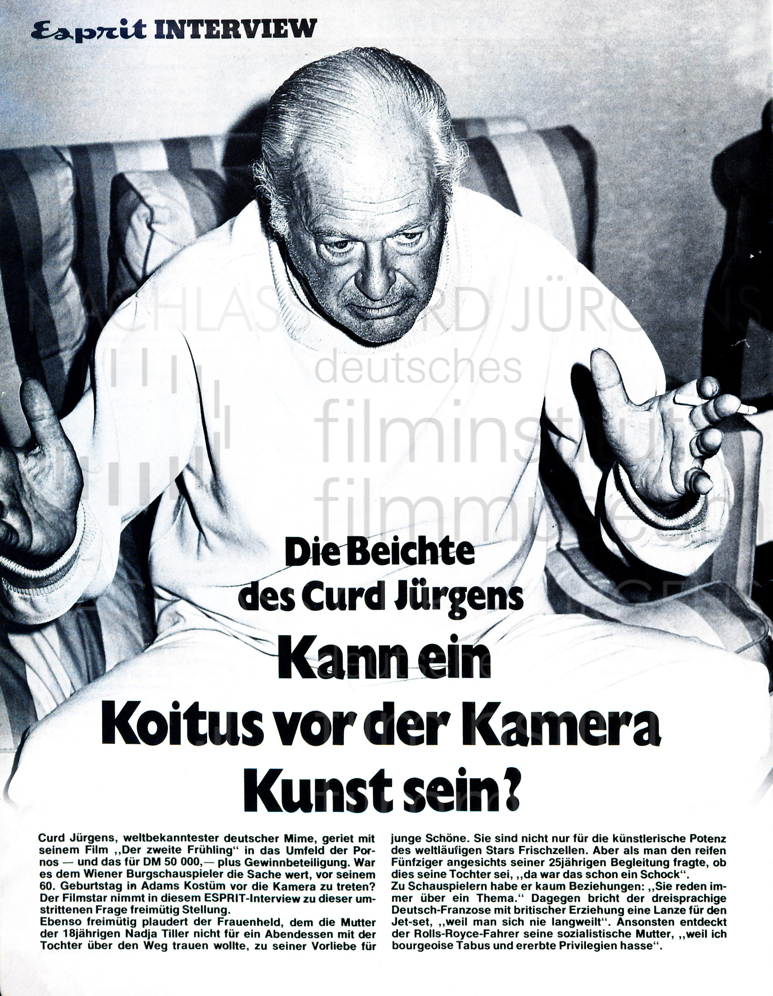 Esprit: "Die Beichte des Curd Jürgens", 1975