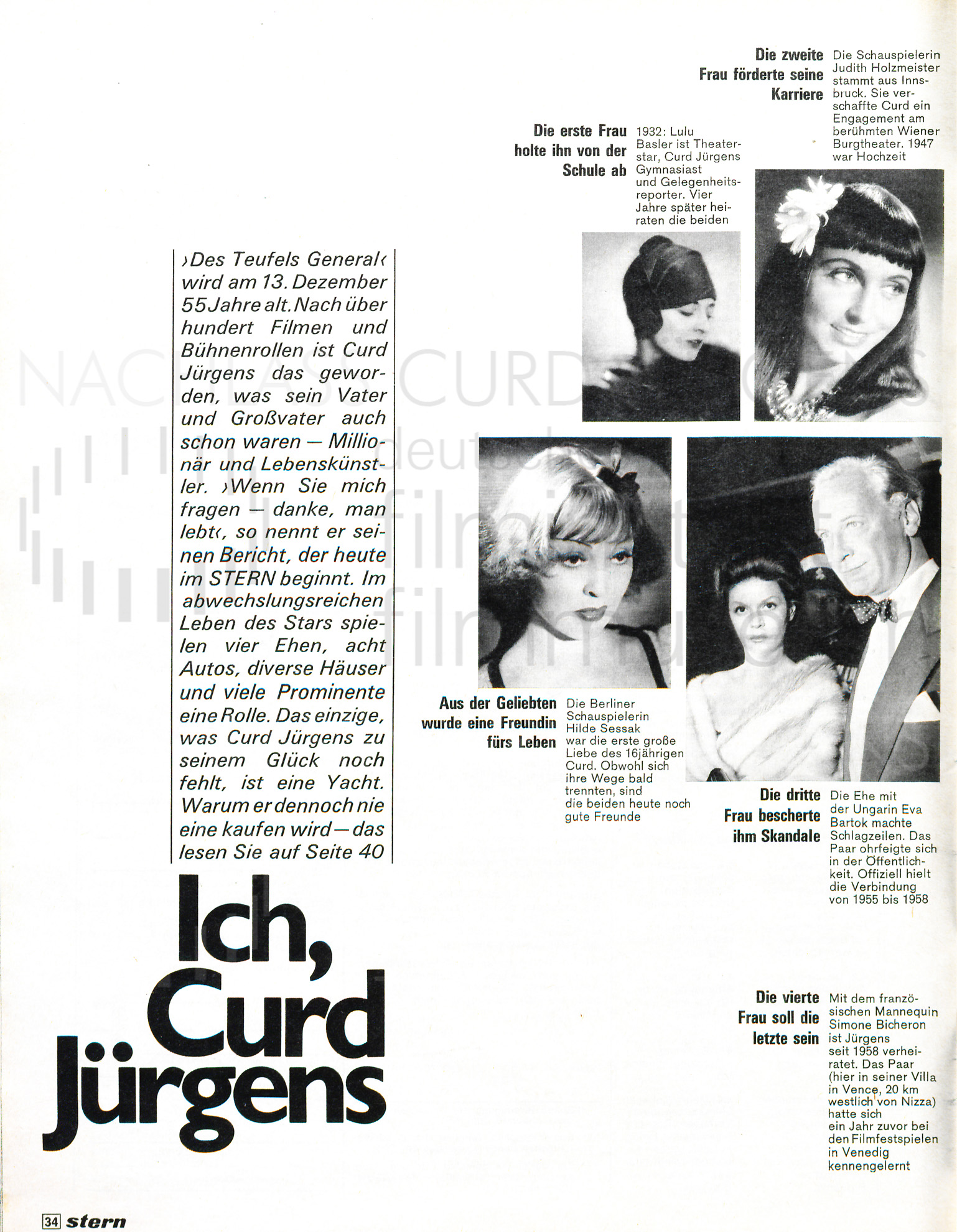 stern: "Ich, Curd Jürgens", 1970