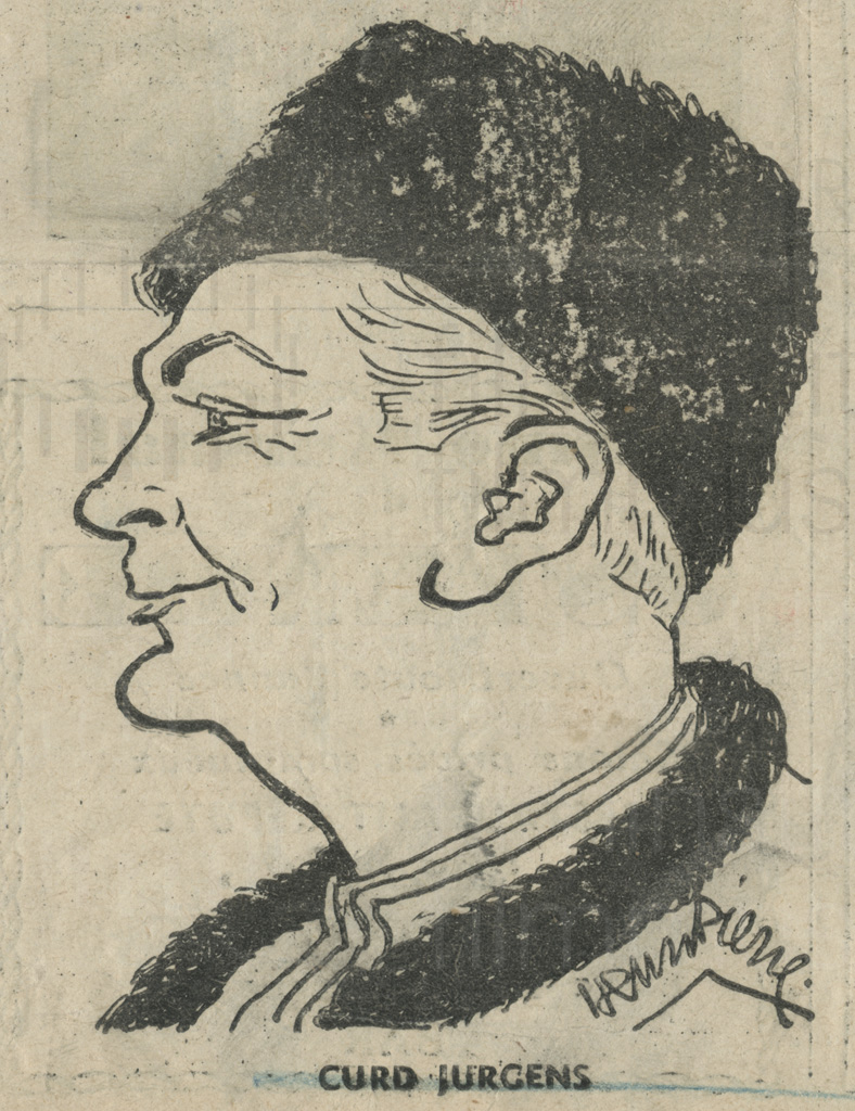 MICHEL STROGOFF (1956) Curd-Jürgens-Karikatur, 1956