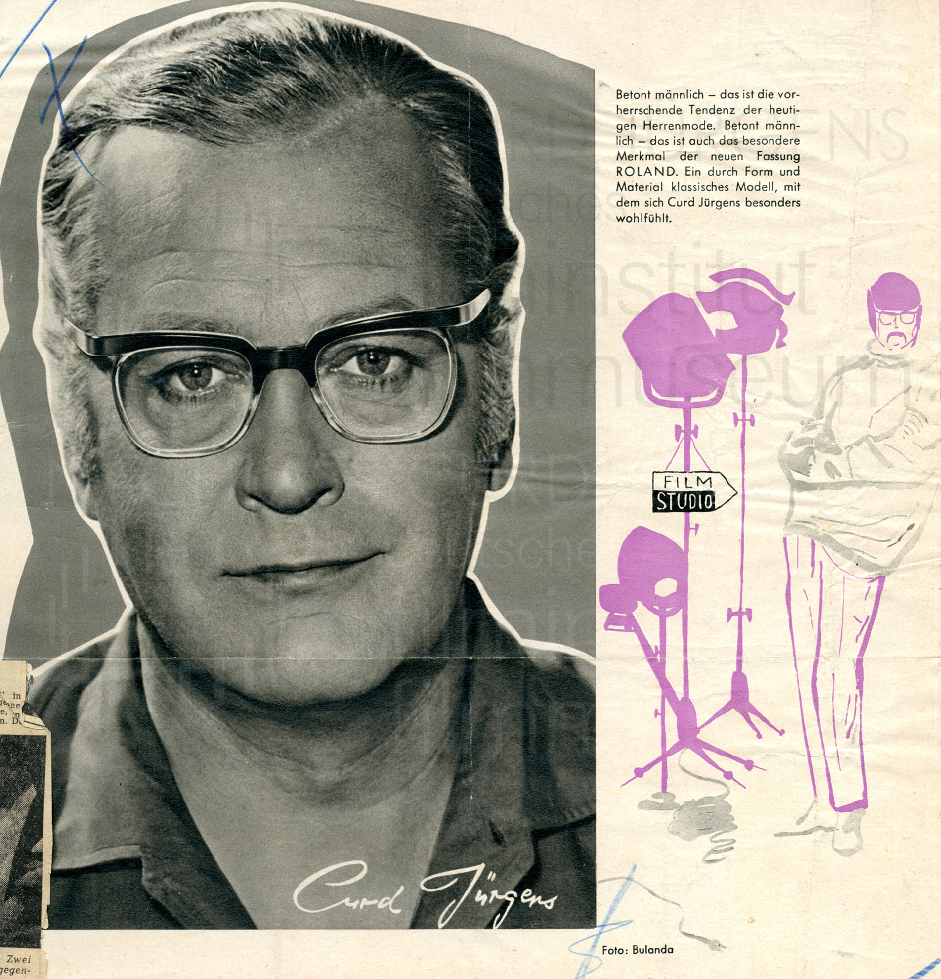 Werbung für die Brillenfassung "ROLAND" von Rodenstock, 1960