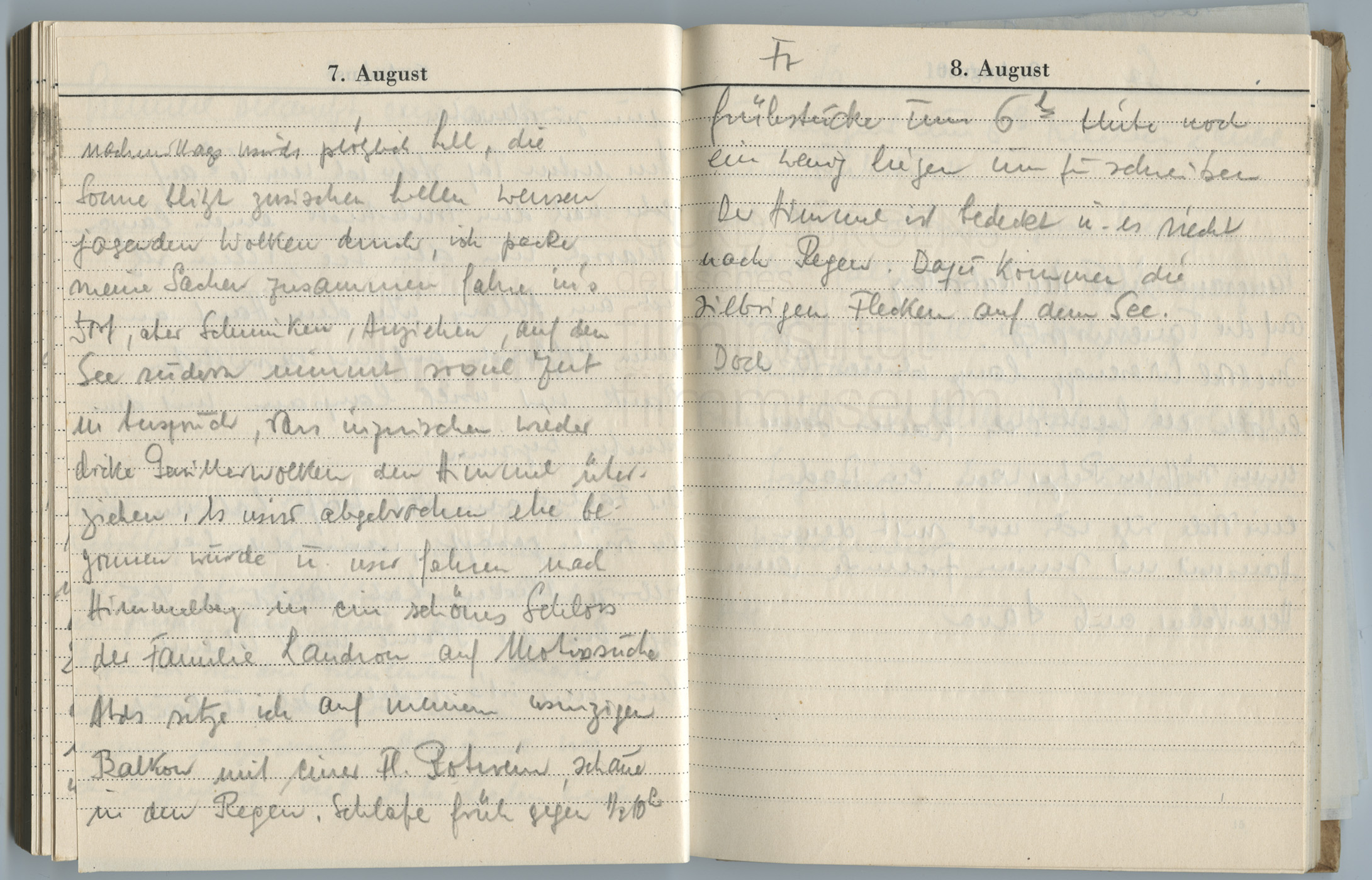 Tagebucheintragungen vom 5.8. bis 8.8.1947