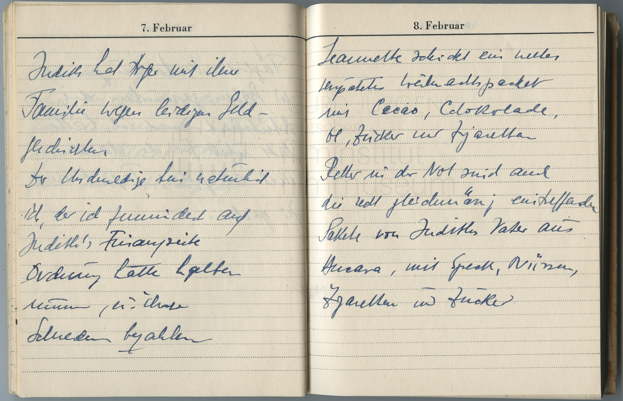 Tagebucheintrag vom 8.2.1947