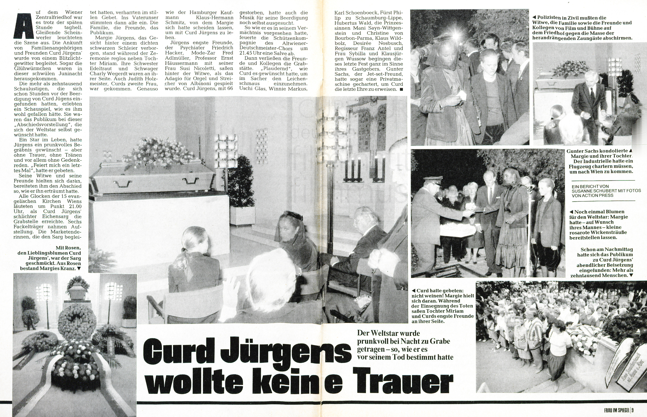 Frau im Spiegel: „Curd Jürgens wollte keine Trauer“, Nr. 27, 1982