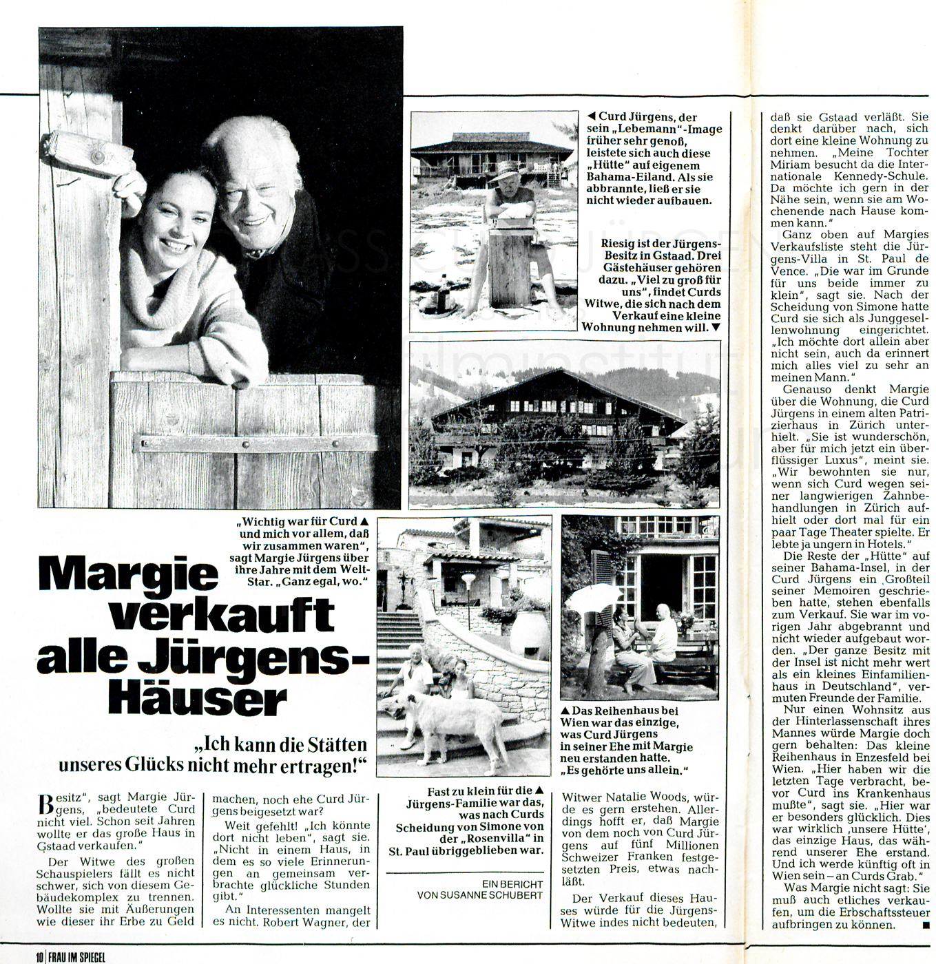 Frau im Spiegel: „Margie verkauft alle Jürgens Häuser“, Nr. 27, 1982.