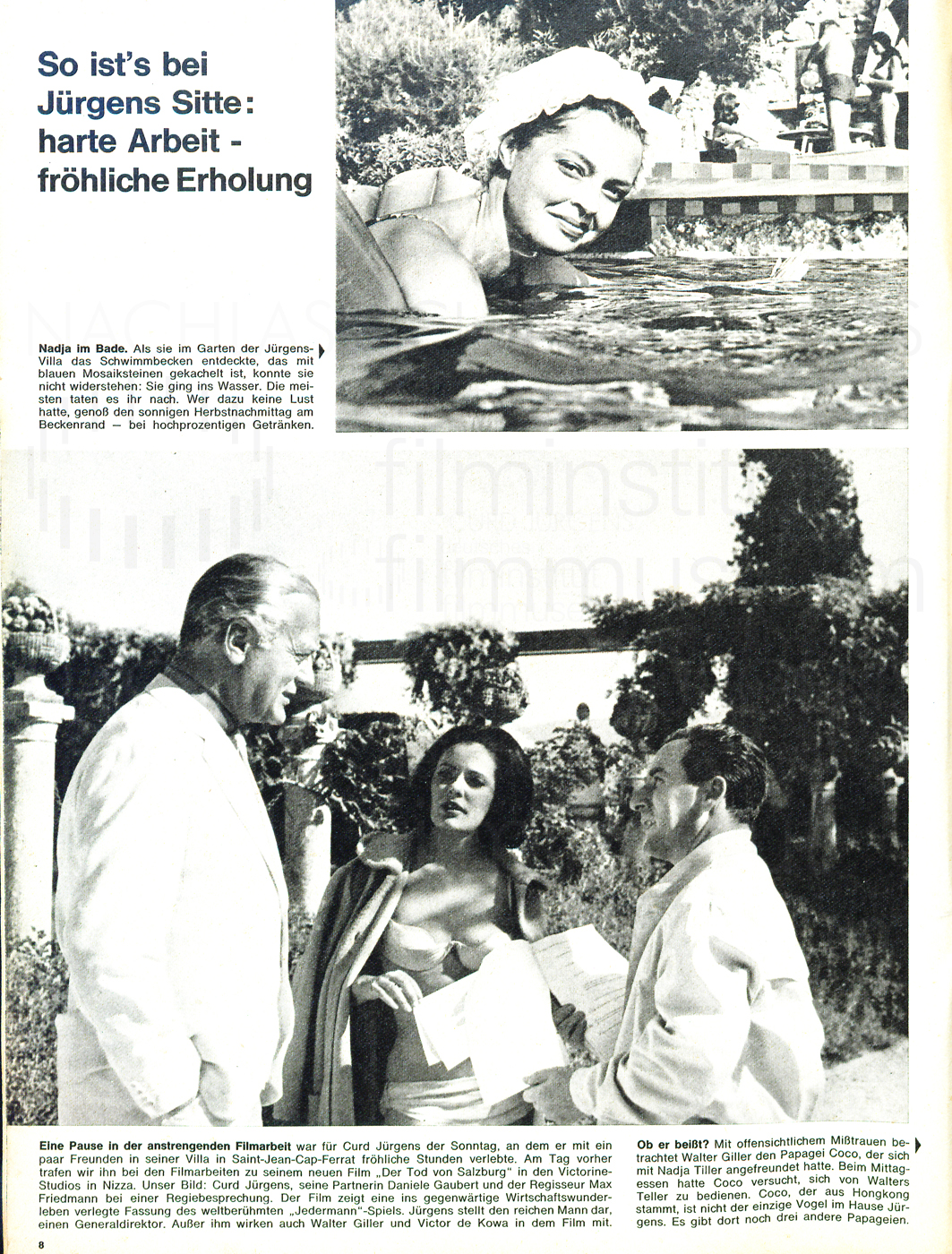 Freundin Film Revue: „Curds schönster Vogel schwärmt für Nadja“, Nr. 25, 1963