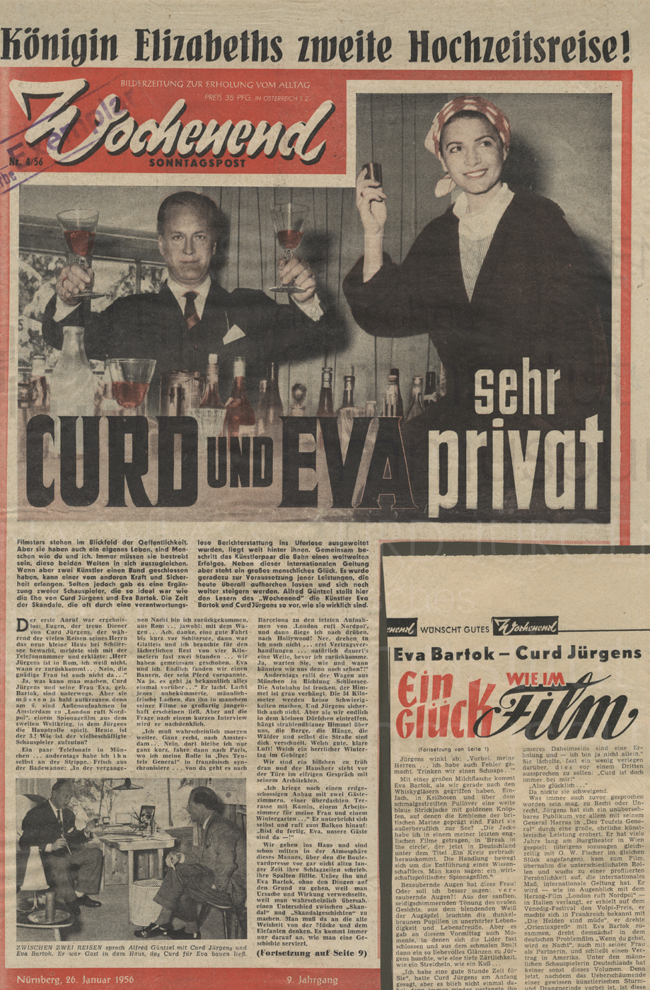Wochenend Sonntagspost: "Curd und Eva sehr privat", 26.1.1956