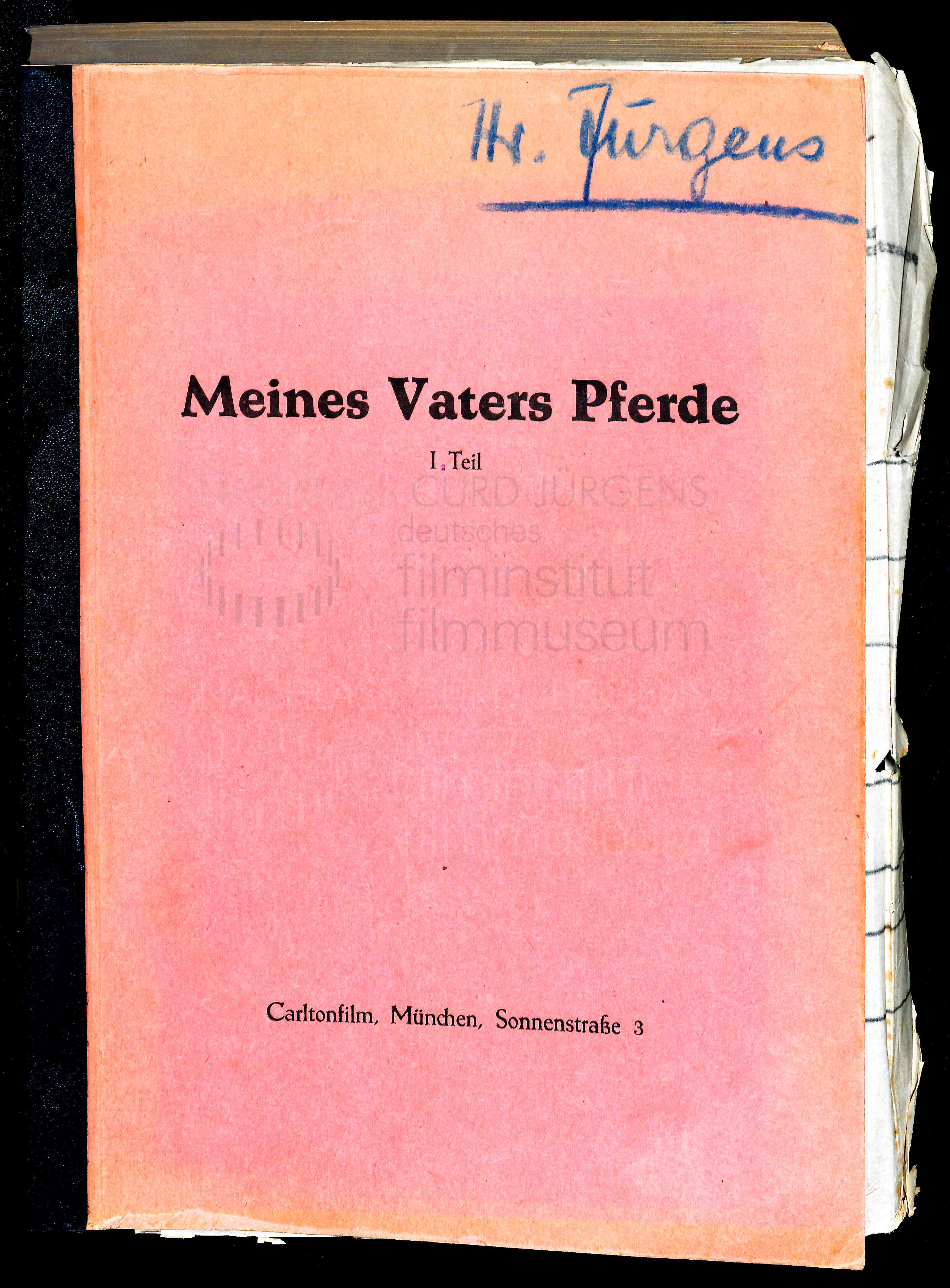 MEINES VATERS PFERDE (1953) Drehbuch (Auszug) 1