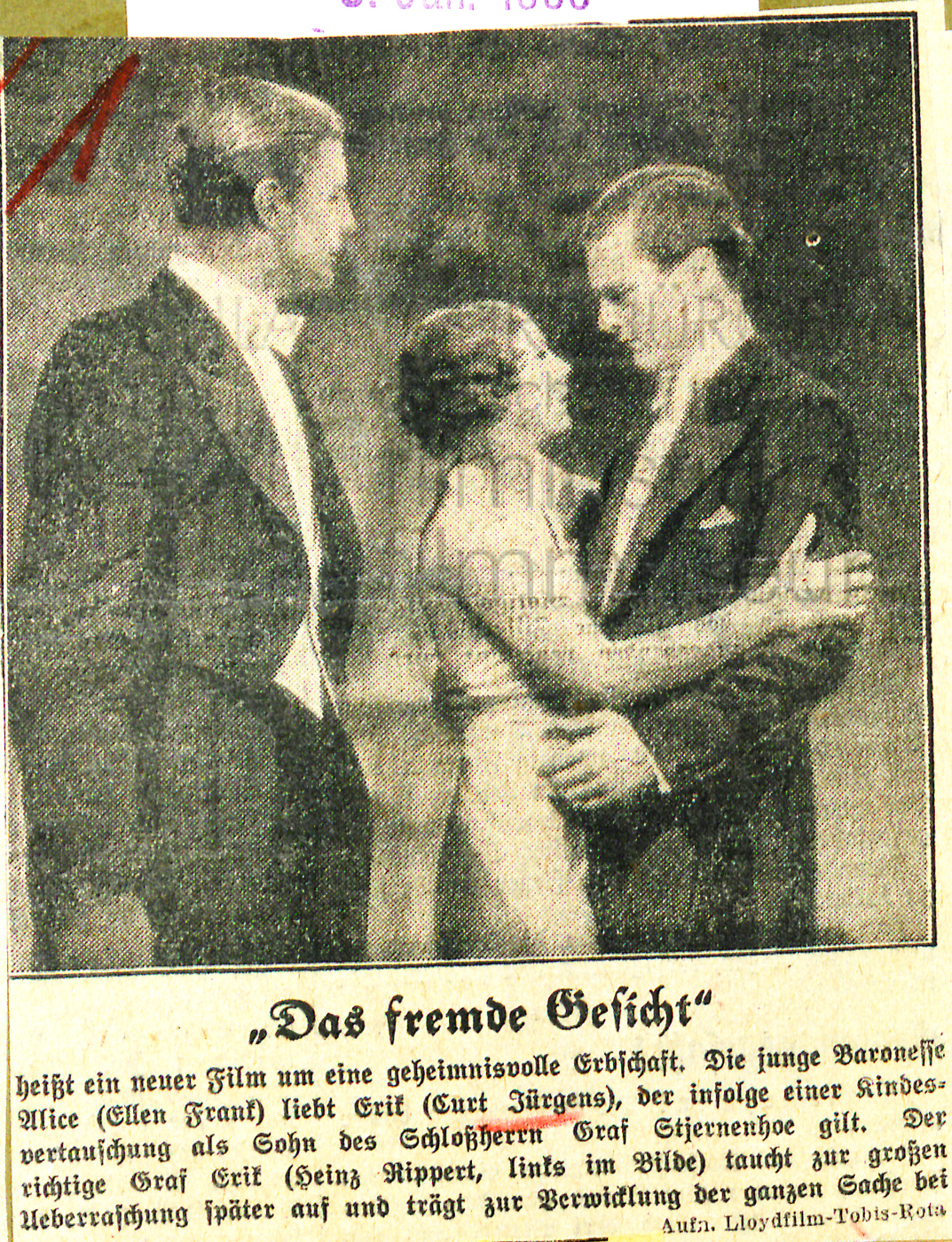Nachtausgabe Berlin: "Das fremde Gesicht", 3.1.1936