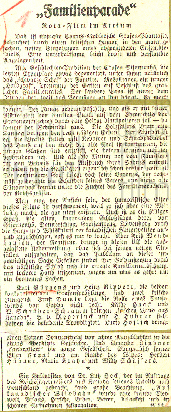 Deutsche Allgemeine Zeitung: "Familienparade", 15.5.1936
