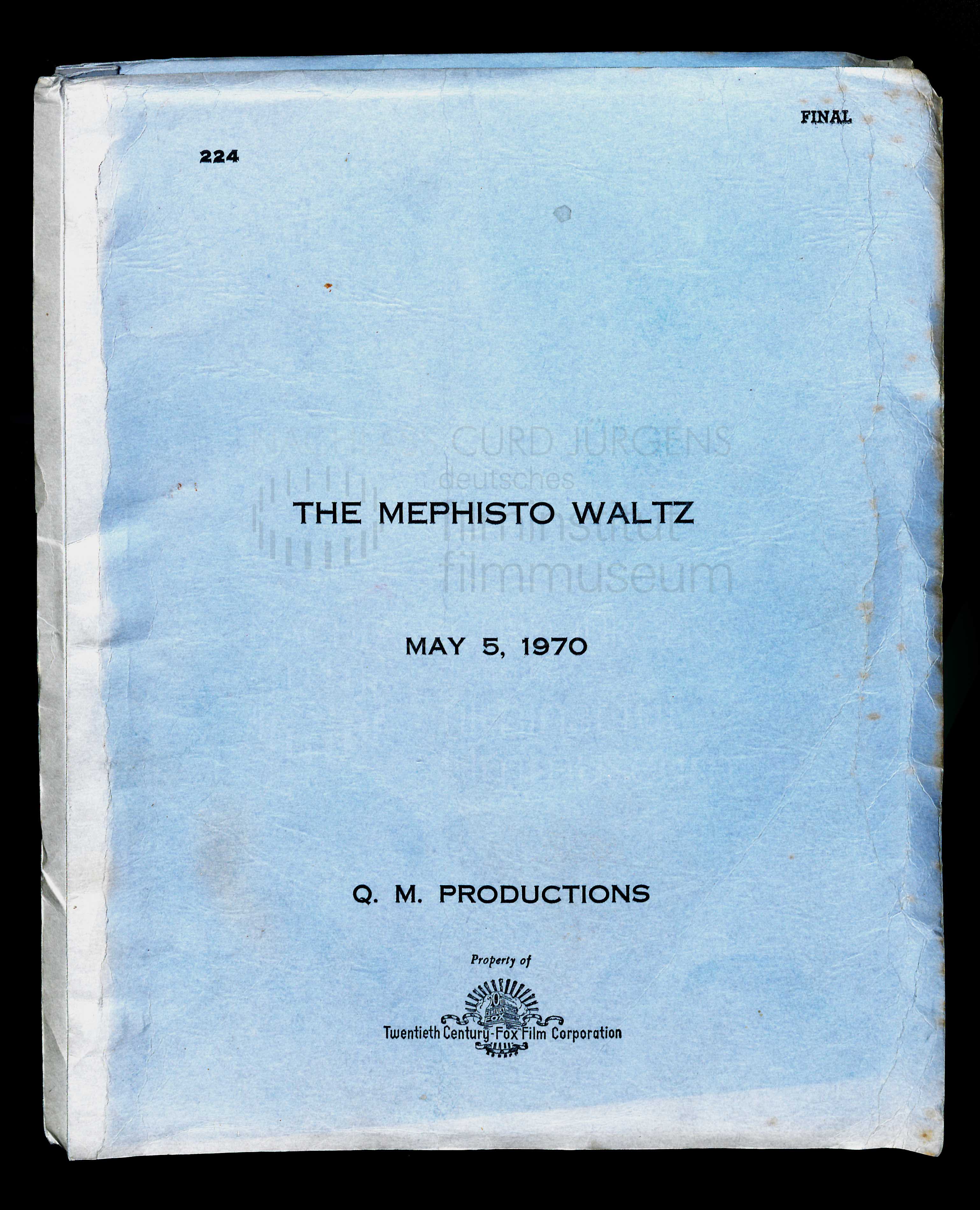 THE MEPHISTO WALTZ (1971) Drehbuch (Auszug)