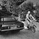 PR-Foto mit Mercedes, 1970er Jahre