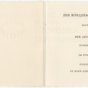 "Richter in eigener Sache" Einladungskarte zur Verleihung der Josef-Kainz-Medaille der Stadt Wien, 1966