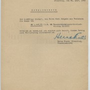 Schuldschein Heinz Piper, Curd Jürgens. Straubing, 30.9.1946