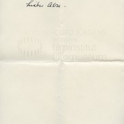 Curd Jürgens an Artur Brauner (unv. Brief)