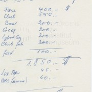 Terminkalender 1970: Kalkulation Bahamas-Trip